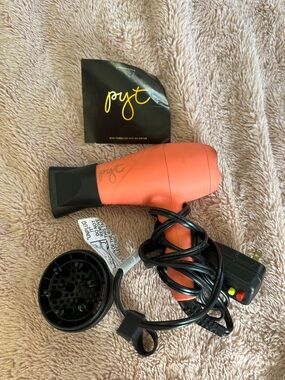 PYT Mini Travel Hair Dryer | Compact Blow Dryer w Diffuser | Pink